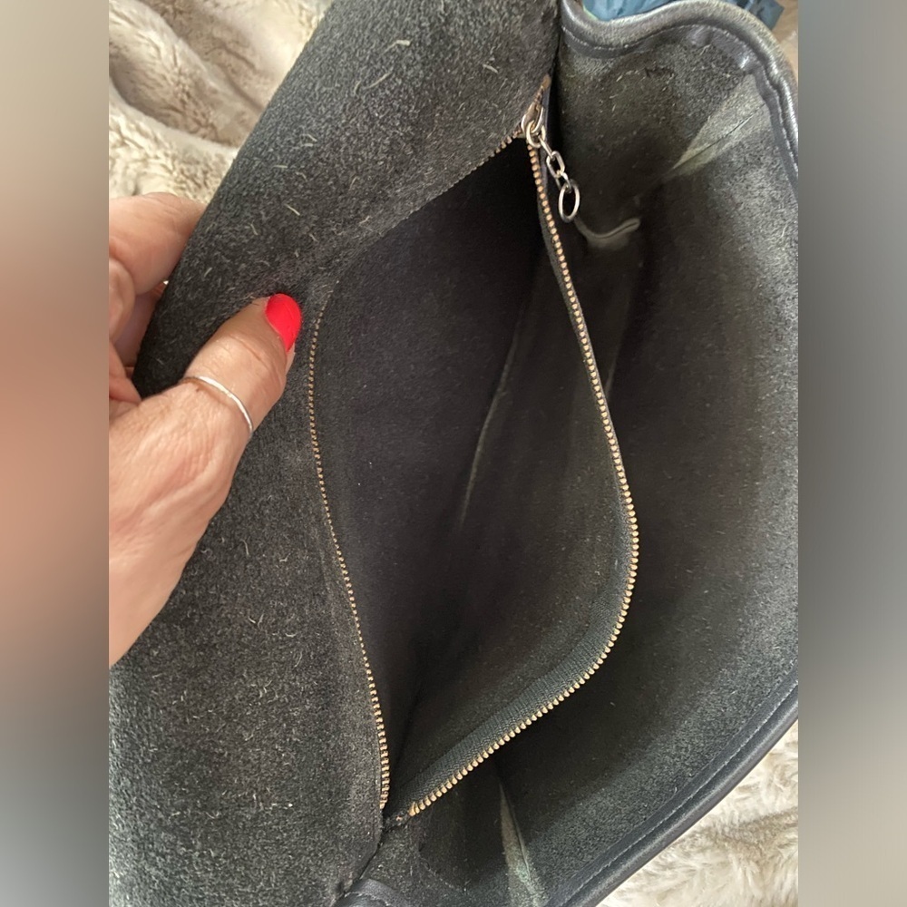 Vintage Coach Black Leather Convertible Clutch No Strap - Picture 8 of 10